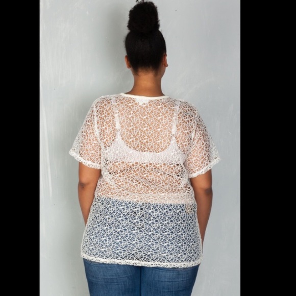 White Mesh Top - Picture 3 of 4